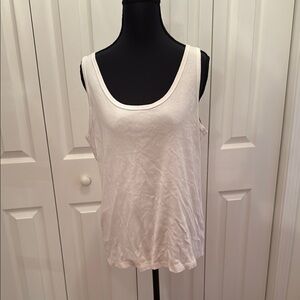 Joe Fresh White Sleeveless Relaxed Tank Top